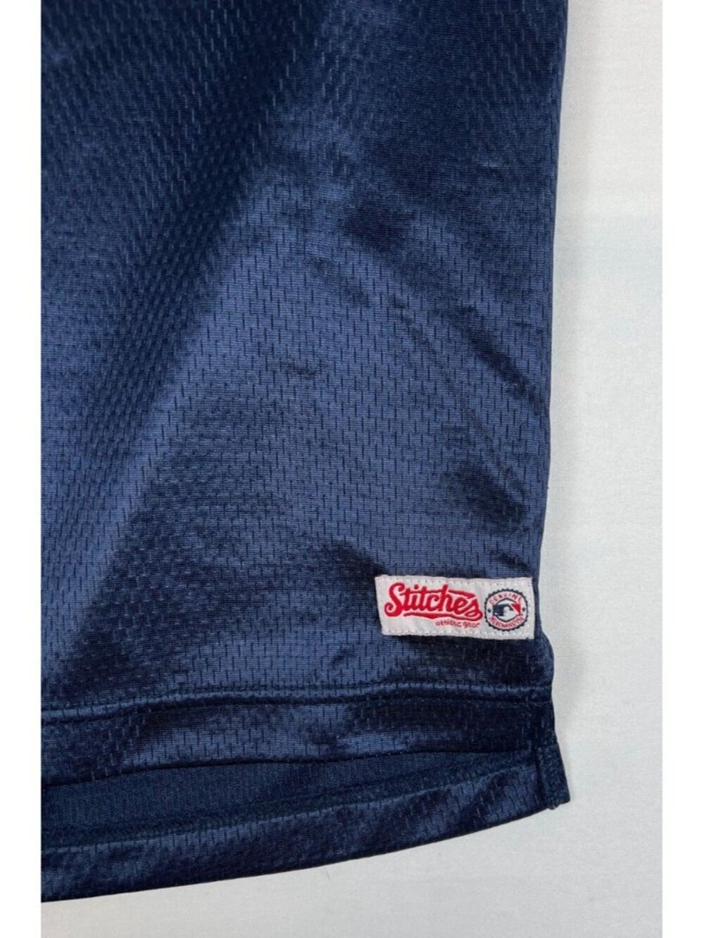 New York Yankees Men Medium Navy Blue Mesh Polo Shirt Stitches MLB Baseball - Picture 5 of 7